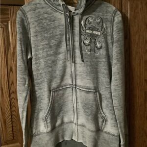 Harley-Davidson Gray Zip-Up Hoodie